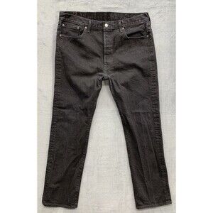 Levi's Strauss 501 Denim Jeans Men's Size 38X32 Black Button Fly Straight Dark